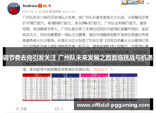 调节费去向引发关注 广州队未来发展之路面临挑战与机遇